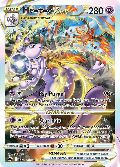 Pokemon Mewtwo VSTAR GG44/GG70 Crown Zenith: Galarian Gallery - NEAR MINT