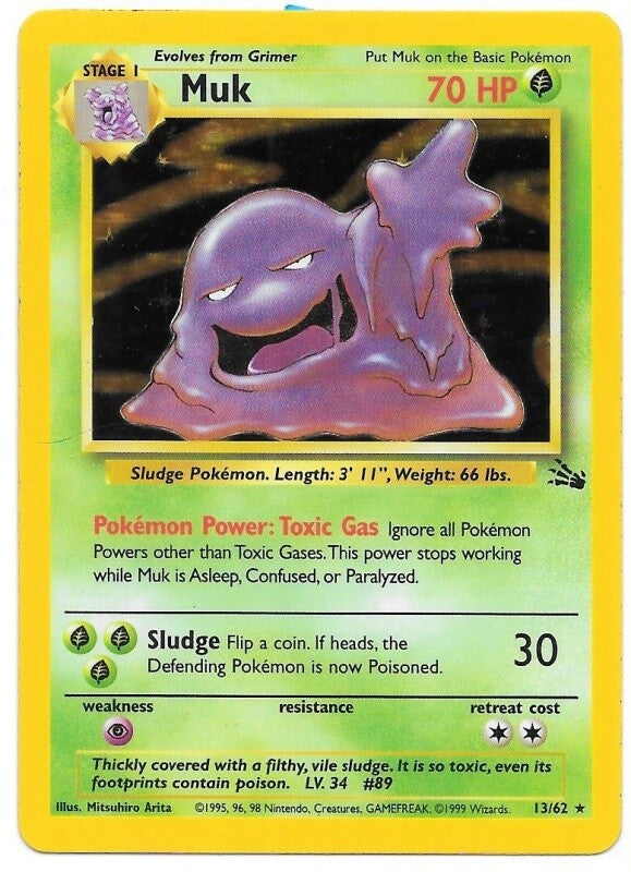 Muk 13/62 Fossil Holo MOD PLAY Pokemon