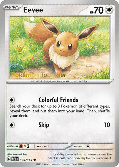 Pokemon Eevee - (Pokemon Together) 133/165 - NEAR MINT